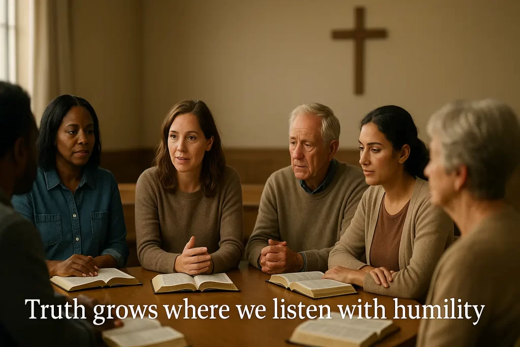 Reframing Disagreement With A Shared Search For Truth » Explore how Christians reframe disagreements through the Gospel, practicing humility, unity, and biblical truth in today's culture. NACM Manual to Ministry. National Association of Christian Ministers